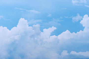 Beautiful blue sky with cloudy. Color sky is clear with white clouds on natural background.