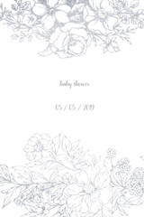 Wedding Card template. abstract floral background with flowers