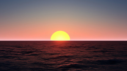 Fototapeta na wymiar Sea Sunset background 3D Rendering