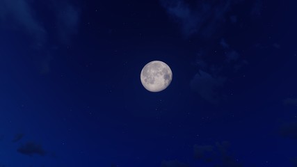 Naklejka na ściany i meble Night Moon Background 3D Rendering