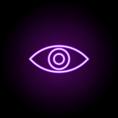 red eye neon icon. Elements of photography set. Simple icon for websites, web design, mobile app, info graphics