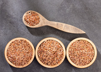 Linseed organic seeds - Linum usitatissimum. Text space