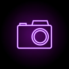 camera neon icon. Elements of photography set. Simple icon for websites, web design, mobile app, info graphics