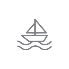 Sailboat icon. Element of beach holiday icon. Thin line icon for website design and development, app development. Premium icon