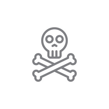 Skull icon. Element of beach holiday icon. Thin line icon for website design and development, app development. Premium icon