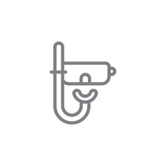Naklejka premium Snorkel icon. Element of beach holiday icon. Thin line icon for website design and development, app development. Premium icon