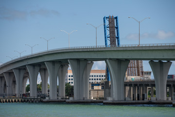 Stock photo Port Miami bridge