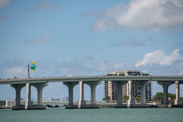 Stock photo Miami Macarthur Causeway Biscayne Bay
