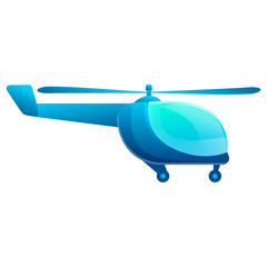 cartoon helicopter isolated on white background, vector illustration