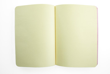 Opened notebook with blank pages