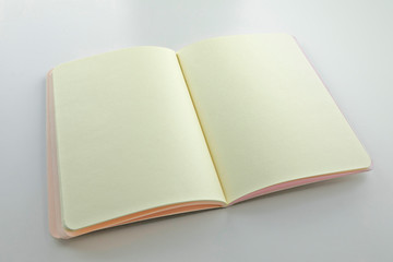 Opened notebook with blank pages