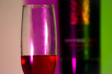 red wine bottle and glass