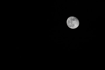 Moon on balck sky shot with canon 500mm f4 telephoto lens