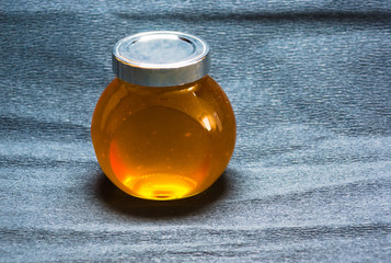 a jar of gold honey