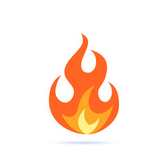 Simple vector flame icon in flat style