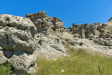 Landscape with Rock formation The Stone Dolls of Kuklica near town of Kratovo, Republic of North Macedonia