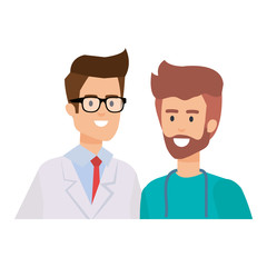 professionals doctor and surgeon characters
