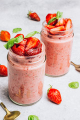 Strawberry smoothie, healthy food for breakfast and snack
