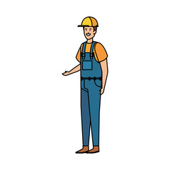builder worker with helmet