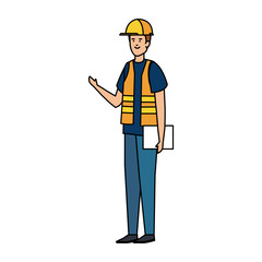 builder worker with helmet