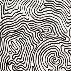 Vector monochrome pattern, curved lines, black and white grunge background