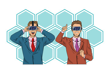 men with virtual reality headset