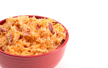 Pimento Cheese Isolated on a White Background