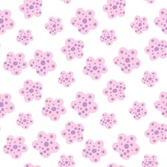 Daisy field. Simple chamomile flowers seamless pattern.