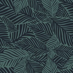 Fototapeta na wymiar Abstract tropical pattern, palm leaves seamless floral background.