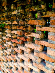 Red brick wall background.