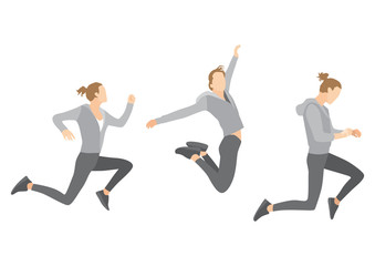 Fototapeta na wymiar Woman jumping and running