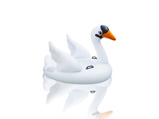 swan pool float isolated on white background.