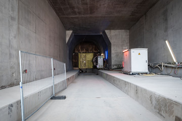 Ulmer Hauptbahnhof in Ulm, Baustelle S21 Bahnprojekt stuttgart-ulm mit Zug, Zügen, ICE