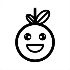 Emoticon icon line vector