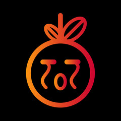 Gradient emoticon icon line vector