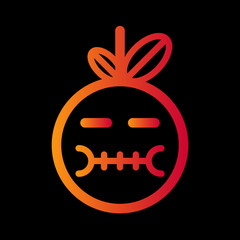 Gradient emoticon icon line vector