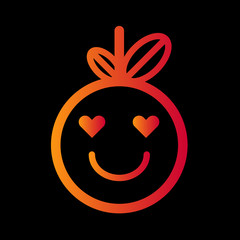Gradient emoticon icon line vector