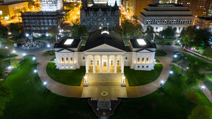 Aerial View Virginia State Capital Building Downtown Urban Center Richmond