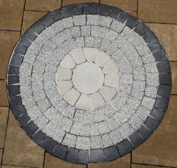 ceramic tiles in the shape of a circle, top view