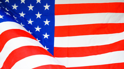 America flag waving with the wind for memorial day.