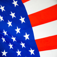 America flag waving with the wind for memorial day.