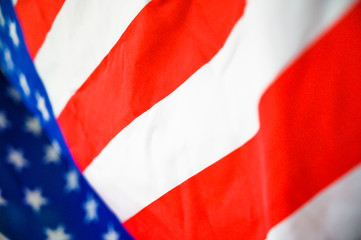 America flag waving with the wind for memorial day.