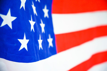 America flag waving with the wind for memorial day.