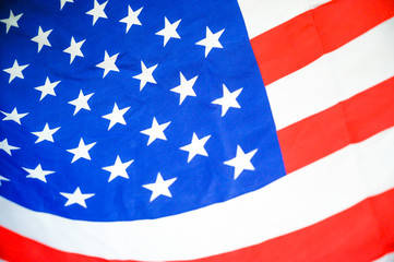 America flag waving with the wind for memorial day.