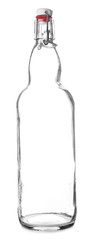 Glass bottle on white background. Zero waste concept