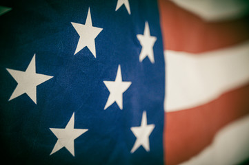 America flag waving with the wind for memorial day.