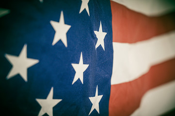 America flag waving with the wind for memorial day.