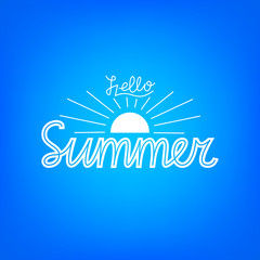 Hello Summer. Lettering composition