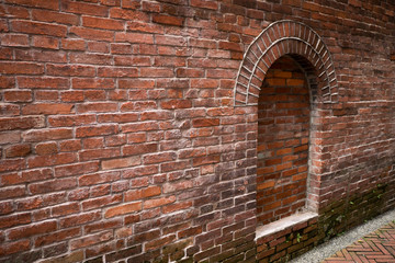 A niche of the brick wall