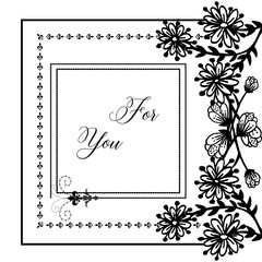 Vector illustration banner for you with design wreath frame